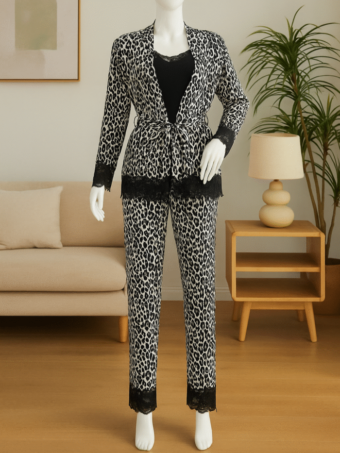 3Pcs Leopard pijama – Image 3